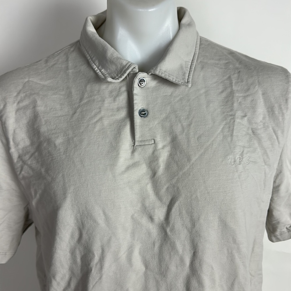 APC Mens Terry Cloth Agustino Polo Shirt, Size XXL Gray